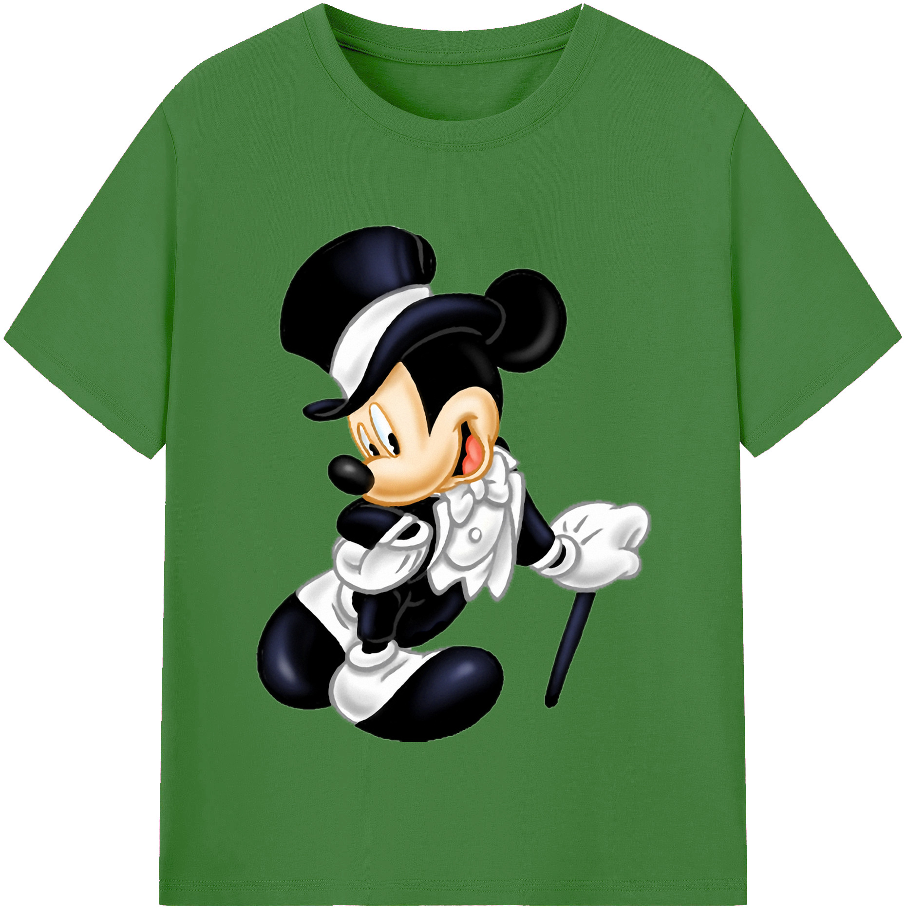 （画像用） ミッキーマウス Mickey Mouse レディースカジュアルプリントTシャツ（綿100％）